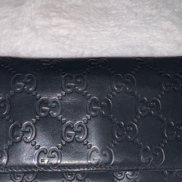 Gucci Authentic Black GG Embossed Wallet Long with Italian leather. - Picture 3 of 15